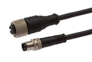 VK200F64, cfromle socket, connection cfromle 2m/3x0,34mm², M12-socket straight,M8-plug straight,PUR, IPF ELECTRONIC