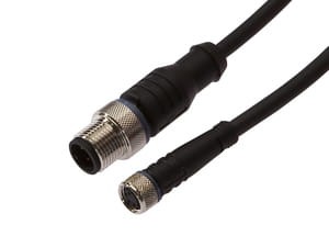 VK200F85, cfromle socket, connection cfromle 2m/4x0,34mm², M8-socket straight,M12-plug straight,PUR, IPF ELECTRONIC