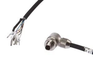 VK207B41, cfromle plug 2m,M9x0,5, angulated,8 wires,PUR, IPF ELECTRONIC