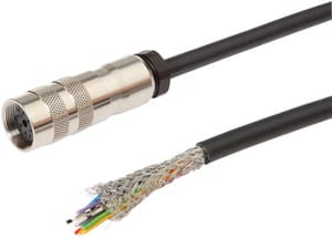 VK20A746, cfromle socket 2m,12 wires, shielded,  connection cfromle for PT98A305/PT98A833, IPF ELECTRONIC