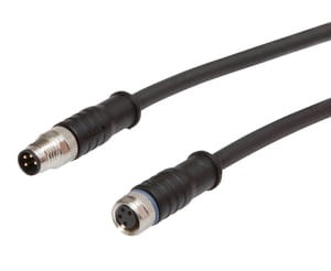 VK20C984, cfromle socket, connection cfromle 2m/4x0,34mm², shielded, M8-socket straight,M8-plug straight,PUR, IPF ELECTRONIC