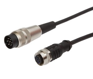 VK20E148, cfromle socket, connection cfromle 2m/3x0,34mm², M12-socket straight,Binder-plug7pins, IPF ELECTRONIC