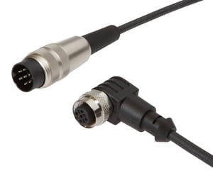 VK20E149, cfromle socket, connection cfromle 2m/3x0,34mm², M12-socket angulated,Binder-plug7pins, IPF ELECTRONIC