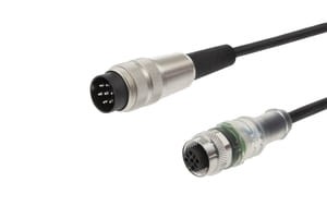 VK20E150, cfromle socket, connection cfromle 2m/3x0,34mm², M12-socket straight,LED,Binder-plug7pins, IPF ELECTRONIC