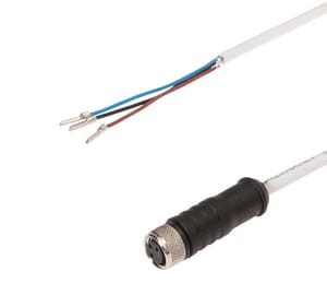 VK20H075, cfromle socket 2m, high temp.150°C,3x0,34mm²,M8, straight,Teflon,3pins, IPF ELECTRONIC