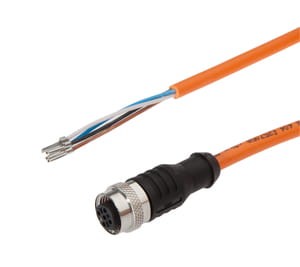 VK20R325, cfromle socket 2m,4x0,34mm²,robotic,M12, straight,PUR,4 wires, IPF ELECTRONIC