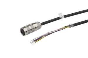 VK255C44, cable socket 2,5m,M16 straight,12 wire,PP