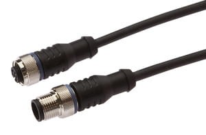 VK300F25, cfromle socket, connection cfromle 3m/4x0,34mm², M12-socket straight,M12-plug straight,PUR, IPF ELECTRONIC