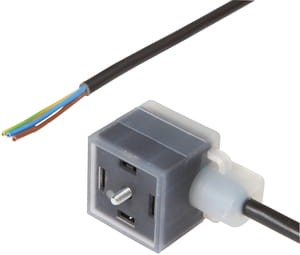 VK30A867, cfromle socket 3m,3x0,5mm²,valve,Bauf.A, angulated,PVC,2+PE,bridged,Varistor, IPF ELECTRONIC