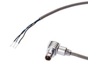 VK5000L0, cfromle socket 5m/3x0,14mm²,lemo-mini, angulated,Silikon,3 wires, IPF ELECTRONIC