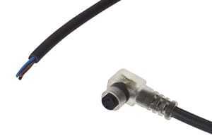 VK500211, cfromle socket 5m,3x0,34mm²,mini, angulated,PUR,pnp,2 LED,3 wires, IPF ELECTRONIC