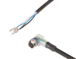 VK500471, cfromle socket 5m,4x0,34mm²,M8, angulated,PUR,pnp,2LED,4 wires, IPF ELECTRONIC