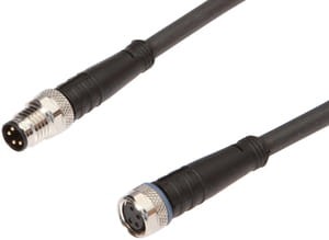 VK500F75, cfromle socket, connection cfromle 5m/4x0,34mm², M8-socket straight,M8-plug straight,PUR, IPF ELECTRONIC