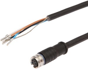 VK505375, cfromle socket 5m,4x0,34mm²/M8, straight,from shielded,PUR,4 wires, IPF ELECTRONIC