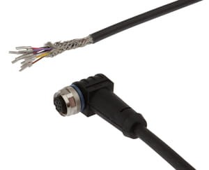 VK505C21, cfromle socket 5m,12x0,14mm²,M12, angulated,from shielded,PUR,12 wires, IPF ELECTRONIC