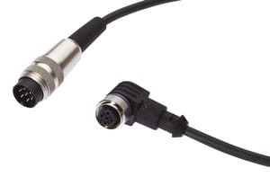 VK50C517, cfromle socket, connection cfromle 5m/4x0,34mm², M12-socket angulated,Binder-plug7pins, IPF ELECTRONIC