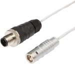 VK50C841, cfromle socket, connection cfromle 5m,2x0,25mm², shield, Lemo-socket straight IP68/M12-plug straight,Teflon-VA, IPF ELECTRONIC