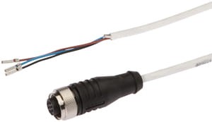 VK50H025, cfromle socket 5m, high temp.150°C,3x0,34mm²,M12, straight,Teflon,3pins, IPF ELECTRONIC