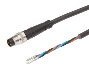 VK991303, cfromle plug 2m,3x0,34mm²,M8, straight,PUR,3-pins, IPF ELECTRONIC