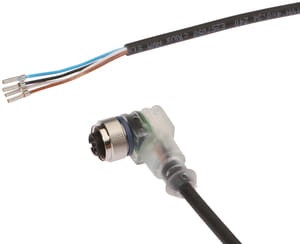 VKA00421, cfromle socket 10m,4x0,34mm²,M12, angulated,PUR,pnp,3LED,4 wires, IPF ELECTRONIC