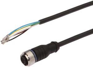 VKA00625, cfromle socket 10m,5x0,34mm²,M12, straight,PUR,5 wires (4+PE), IPF ELECTRONIC