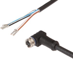 VKA05371, cfromle socket 10m,4x0,34mm²/M8, angulated,from shielded,PUR,4 wires, IPF ELECTRONIC