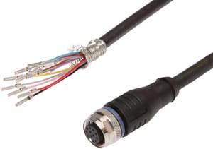 VKA05C25, cfromle socket 10m,12x0,14mm²,M12, straight,from shielded,PUR,12 wires, IPF ELECTRONIC