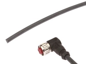 VKA0H022, cfromle socket 10m, high temp.150°C,3x0,34mm²,M12, angulated,Polyolefin,3pins, IPF ELECTRONIC