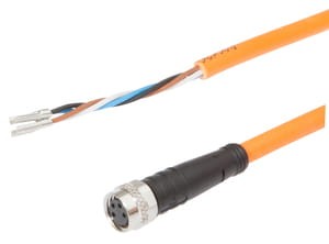 VKAER375, cfromle socket 15m,4x0,25mm²,robotic,M8, straight,PUR,4 wires, IPF ELECTRONIC