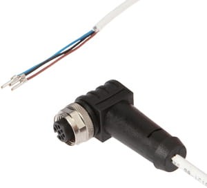 VKB0H021, cfromle socket 20m, high temp.150°C,3x0,34mm²,M12, angulated,Teflon,3pins, IPF ELECTRONIC
