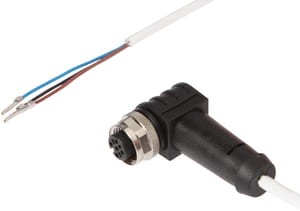 VKC0H021, cfromle socket 30m, high temp.150°C,3x0,34mm²,M12, angulated,Teflon,3pins, IPF ELECTRONIC