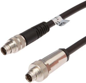 VKSI0124, cfromle socket, connection cfromle 1m,PUR,7 wires, 2 x plug straight M9x0,5, IPF ELECTRONIC