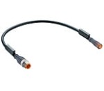 RST 3-RKM 3-224/0,6 M, M12 kabel konfekcjonowany aktuator/sensor, obustronnie zakończony, 3-polowe, męskie proste M8, 3-polowe żeńskie proste, złącze na zatrzask i czarny formowany kabel PUR bezhalogenowy., Lumberg Automation