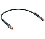 RST 3-RKM 3-224/1 M, M12 kabel konfekcjonowany aktuator/sensor, obustronnie zakończony, 3-polowe, męskie proste M8, 3-polowe żeńskie proste, złącze na zatrzask i czarny formowany kabel PUR bezhalogenowy., Lumberg Automation