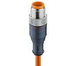 RST 4-07/10 M, M12 kabel konfekcjonowany aktuator/sensor, jednostronnie zakończony, 4 polowy, męskie proste złacze z gwintem samoblokującym  pomarańczowym formowanym kablem PUR, Lumberg Automation
