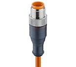 RST 4-251/5 M, M12 kabel konfekcjonowany aktuator/sensor, jednostronnie zakończony, 4 polowy, męskie proste złacze z samoblokującym gwintem i pomarańczowym bezhalogenowym kablem PUR  odpornym na iskry spawalnicze., Lumberg Automation