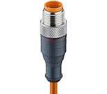 RST 5-259/2 M, M12 kabel konfekcjonowany aktuator/sensor, jednostronnie zakończony, 5-polowy, męskie proste złacze z samoblokującym gwintem i pomarańczowym bezhalogenowym kablem PUR  odpornym na iskry spawalnicze., Lumberg Automation