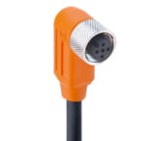 RKWTS 4-182/2 M, M12 kabel konfekcjonowany aktuator/sensor, M12 żeńskie, 4-polowe, złącze kątowe gwintowane i formowanym kablem, ekranowanie 360° połączone z śrubą radełkowaną, Lumberg Automation