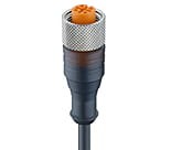 RKT 4-500/5 M, M12 kabel konfekcjonowany aktuator/sensor, jednostronnie zakończony 4 polowy, żeńskie proste złącze z gwintowanym złączem i formowanym kablem, podłączenie do śruby radełkowanej. Zaprojektowane do zastosowań robotycznych, Lumberg Automation
