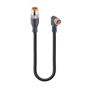 RST 3-RKMWV 3-224/3 M, kabel sensor/aktuator obustronnie zakończony: męski prosty kodowanie A przeźroczysta złącze M12 Standard do żeńskie kątowe kodowanie A przeźroczysta złącze M8 standard, 3-pin, 50 V AC / 60 V DC, 4 A, Lumberg Automation