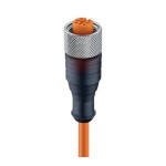 RKT/LED A 4-3-06/2 M, M12 Standard Sensor/Actuator Single-Ended Cordset: Female, straight, 3-pin, A-coded, translucent body, 10-30 V DC, 4 A, with 2xLEDs (PNP); PVC orange cable, 0.34 mm², Lumberg Automation
