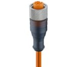 RKT 4-07/15 M, M12 Micro Actuator/sensor cordset, single-ended, 4-poles, female straight connector with self-locking thread and orange PVC molded cable.", Lumberg Automation