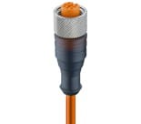 RKT 4-07/30 M, M12 kabel konfekcjonowany aktuator/sensor, jednostronnie zakończony, 4 polowy, żeńskie proste złącze z gwintem samoblokującym  pomarańczowym formowanym kablem PUR, Lumberg Automation