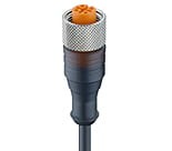 RKT 4-3-224/25 M, M12 Micro Actuator/sensor cordset, single-ended, 3-poles, female straight connector with self-locking thread and black PUR halogen-free molded cable.", Lumberg Automation