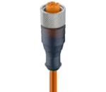 RKT 4-3-260/10 M, M12 kabel konfekcjonowany aktuator/sensor, jednostronnie zakończony, 3-polowy, żeńskie proste złącze z samoblokującym gwintem i pomarańczowym bezhalogenowym kablem PUR  odpornym na iskry spawalnicze, Lumberg Automation