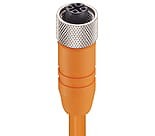 RKTS 8-184/30 M, M12 Micro Actuator/sensor cordset, single-ended, M12, 8-poles, female straight connector with threaded joint and orange PVC shielded molded cable, shielding connecting to knurled screw.", Lumberg Automation