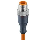 RST 3-260/10 M, M12 kabel konfekcjonowany aktuator/sensor, jednostronnie zakończony, 3-polowy, męskie proste złacze z samoblokującym gwintem i pomarańczowym bezhalogenowym kablem PUR  odpornym na iskry spawalnicze, Lumberg Automation