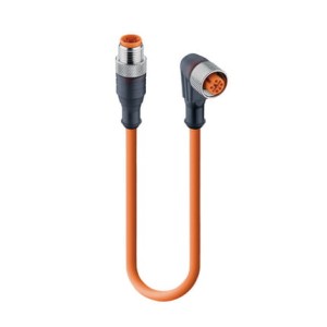 RST 4-RKWT 4-251/0,2 M, kabel sensor/aktuator obustronnie zakończony: męski prosty kodowanie A przeźroczysta złącze M12 Standard do żeńskie kątowe kodowanie A przeźroczysta złącze M12 Standard, 4-polowy, 230 V AC/DC, 4 A, Lumberg Automation