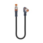 RSMV 4-RKMWV 4-225/3 M, złącze konfekcjonowane sensor/aktuator obustronnie zakończone: męskie proste A-kodowanie przeźroczyste złącze M8 Standard do żeńskie kątowe A-kodowanie przeźroczyste złącze M8 Standard, 4 polowe, 30 V AC/DC, 4 A, Lumberg Automation