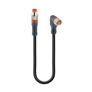 RSMV 4-RKMWV 4-225/2 M, Sensor/Actuator Double-Ended Cordset: Male straight A-coded translucent M8 Standard connector to female angled A-coded translucent M8 Standard connector, 4-pin, 30 V AC/DC, 4 A; PUR black cable, 0.34 mm², Lumberg Automation